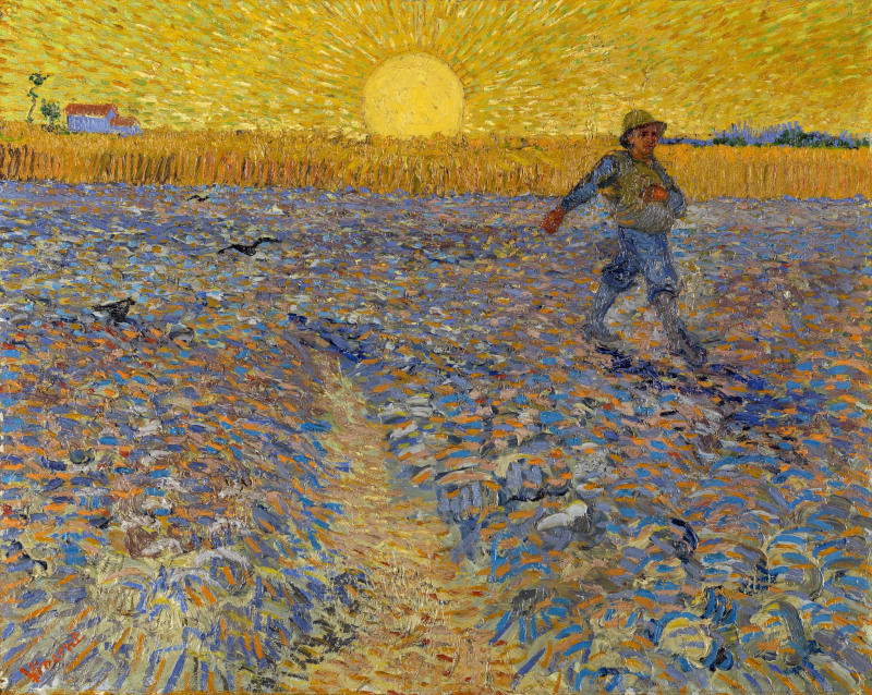 La peinture du semeur au coucher du soleil de Vincent van Gogh